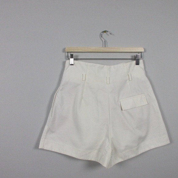 Phillip Lim Pleated Shorts 2 Ivory Cotton Blend Wide Leg High Waist Preppy 302 - Picture 2 of 14